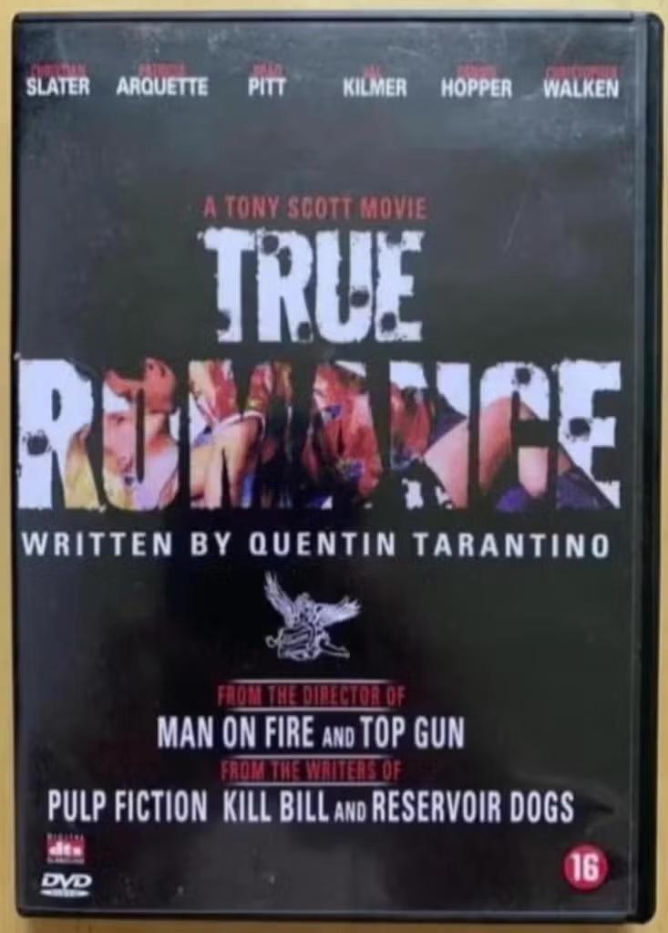 DVD True Romance; Quentin Tarantino, Brad Pitt, Slater Kilme, Vanaf 16 jaar, Ophalen of Verzenden, Zo goed als nieuw, Actie