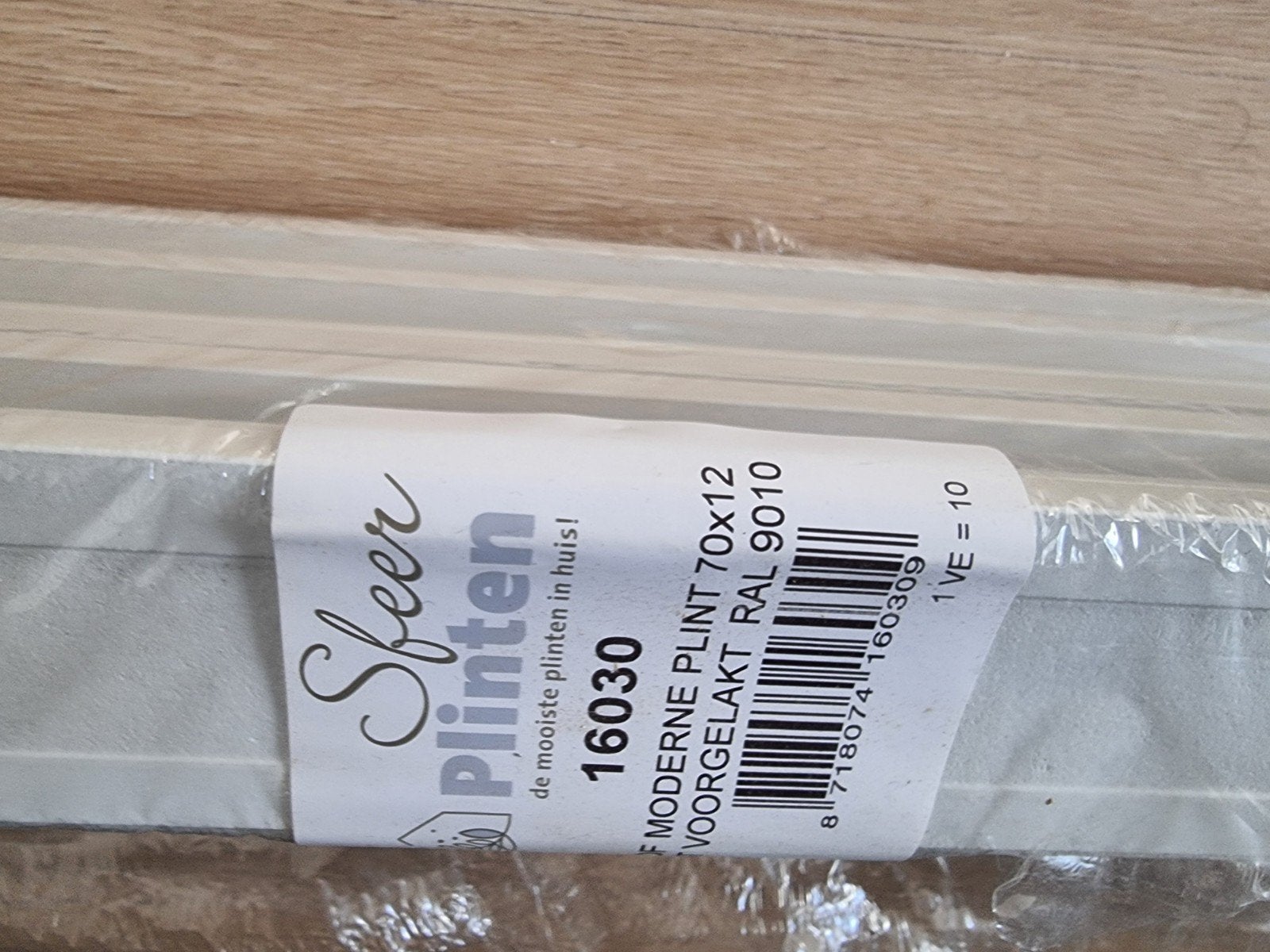 12x Gelakte MDF Plinten 240x7 cm - RAL 9010, Ophalen, Nieuw, Mdf, 200 tot 250 cm