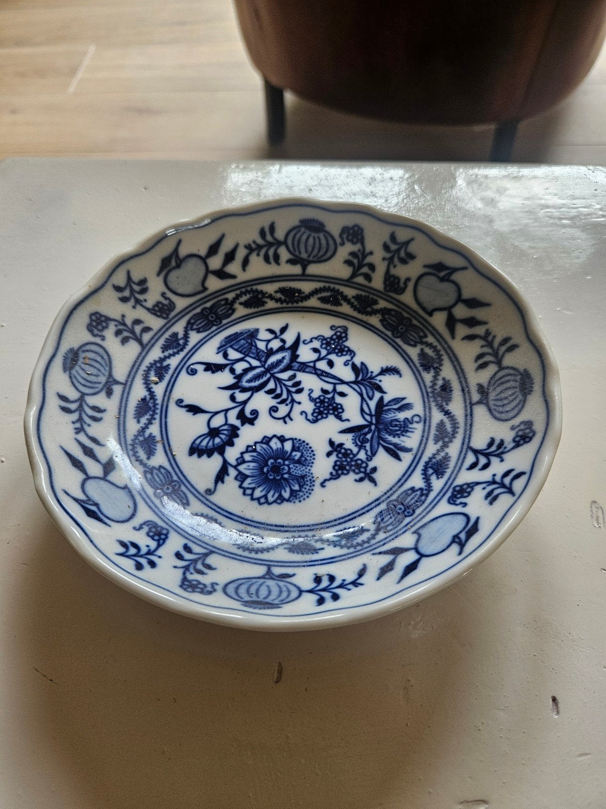 Antiek porseleinen schoteltje - Zwiebelmuster, Ophalen of Verzenden