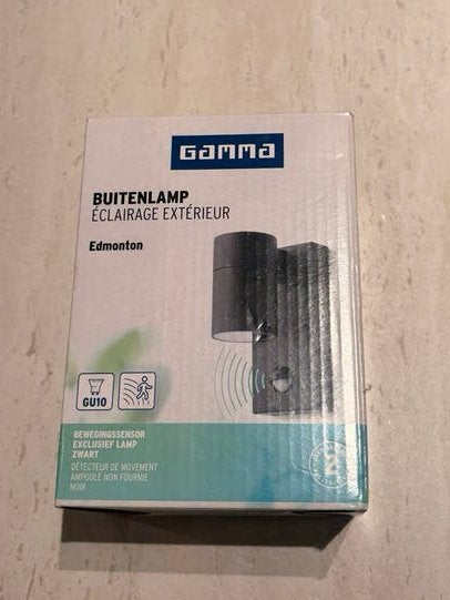 Gamma Buitenlamp Edmonton met Bewegingssensor Zwart, Huis en Inrichting, Lampen | Overige, Metaal, Met sensor, Overige merken