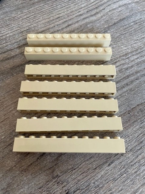 lego basis blokjes 1x10 beige  (14), Ophalen of Verzenden, Nieuw, Losse stenen, Lego