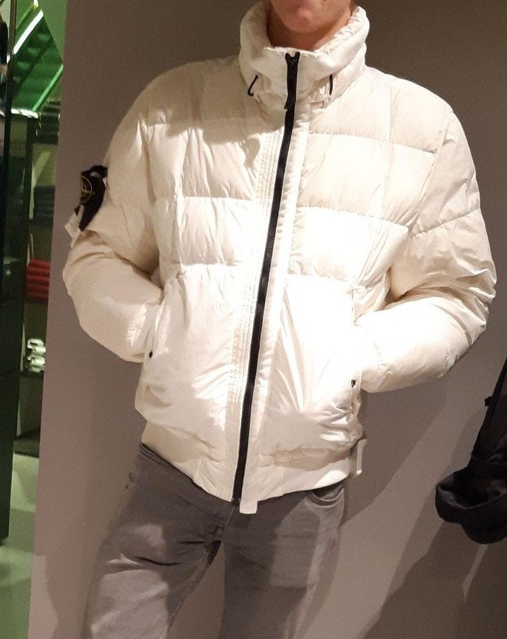 Stone Island White Puffer Jacket Maat M, Maat 48/50 (M), Wit, Ophalen of Verzenden, Stone Island