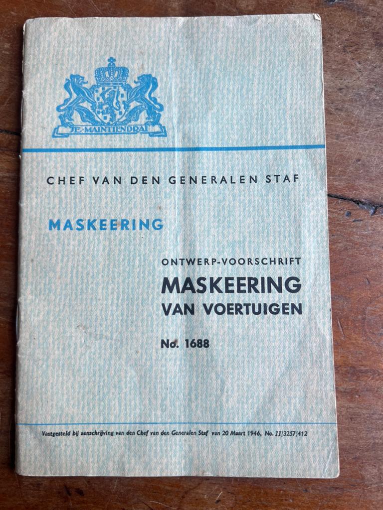 Nederlands voorschrift Camouflage Voertuigen tanks KNIL, Ophalen of Verzenden, Nederland, Boek of Tijdschrift