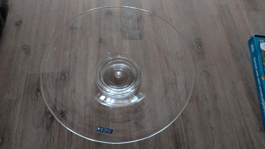 Fruitschaal glas, 34 cm, Krosno, Ophalen, Zo goed als nieuw, Rond, Glas