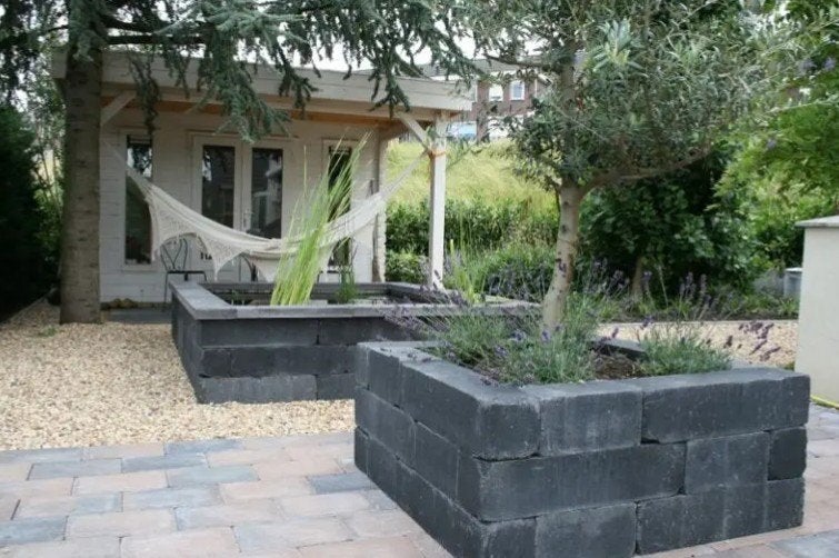 230 stuks Wallblock Old Antraciet 15x15x30cm nieuw, Ophalen, Blok, Nieuw, Minder dan 25 cm