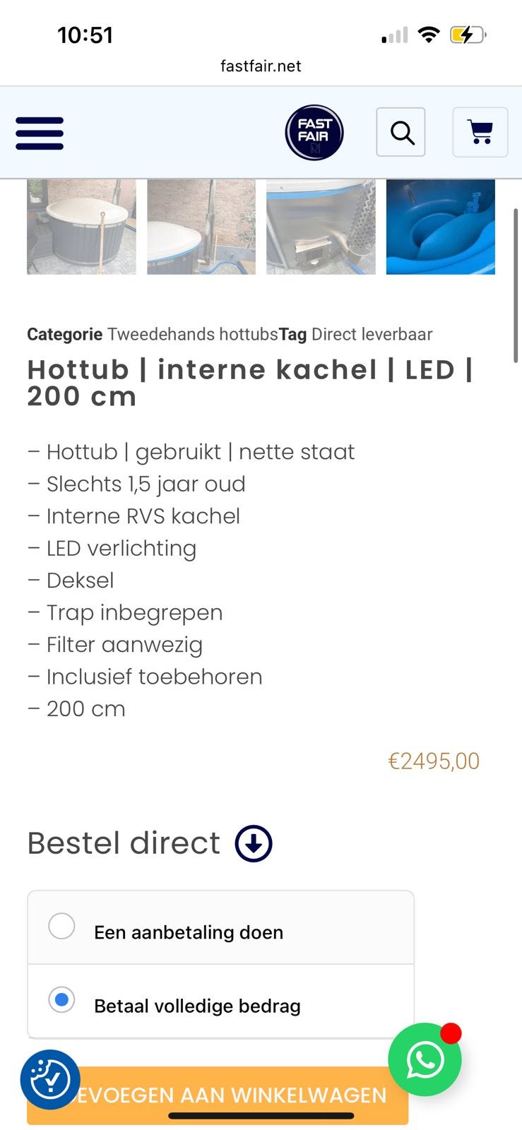 Gebruikte hottub -gebruikt-2e hands - €2495 - meerdere, Ophalen, 7921AE, Fast Fair b.v., Zo goed als nieuw