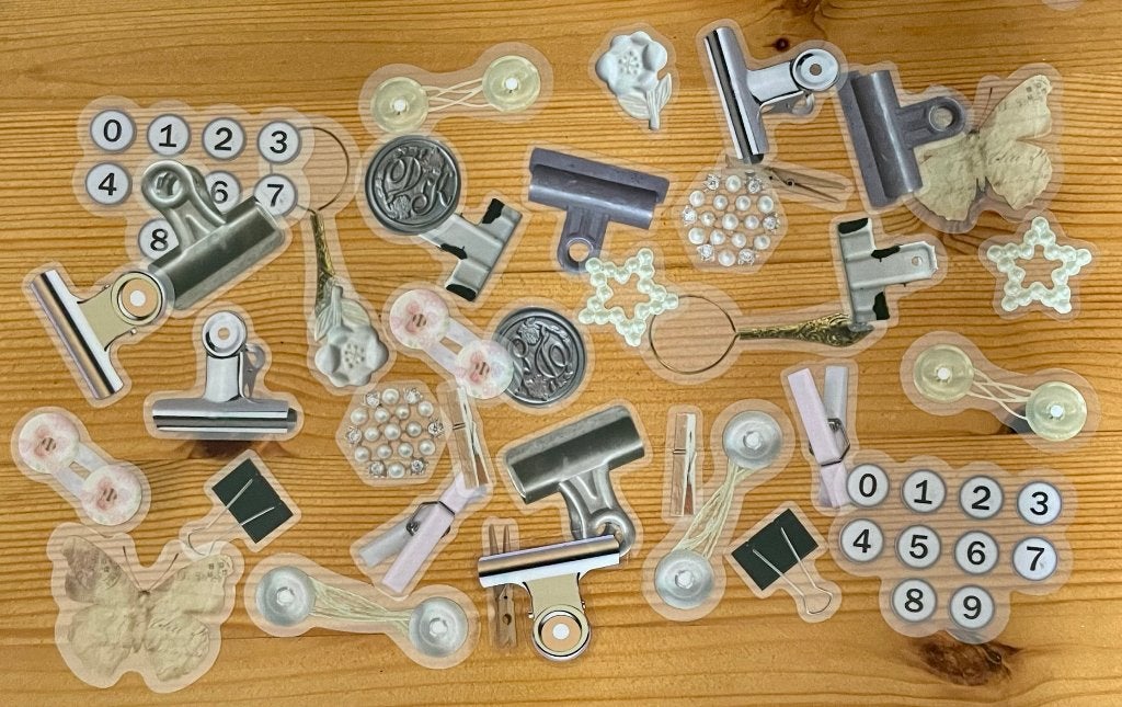Journaling, scrapbooking, dagboek, junk journal stickers, Verzenden, Nieuw, Meerdere stickers