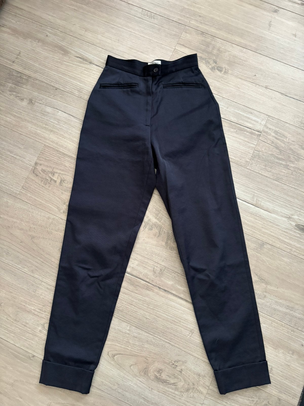 Zgan donkerblauwe broek Sissy Boy mt s, Kleding | Dames, Ophalen of Verzenden, Zo goed als nieuw, Blauw, Lang