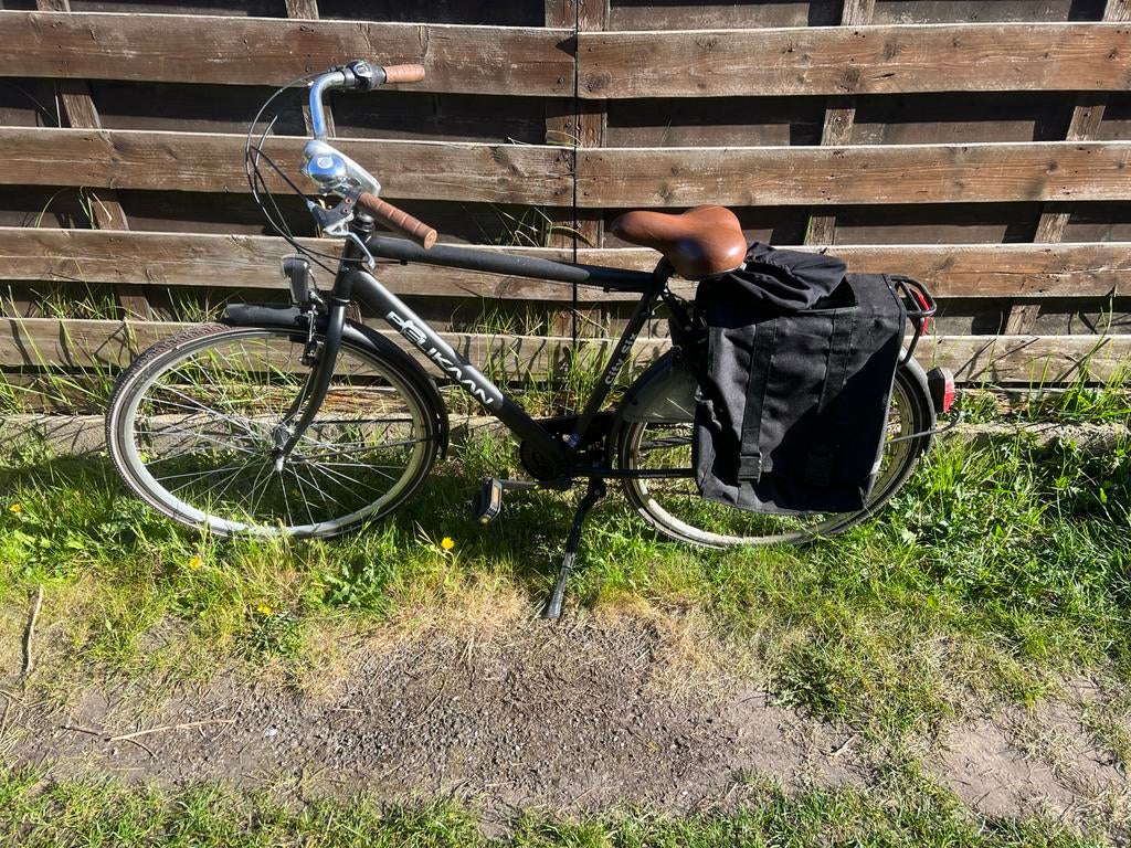 Herenfiets Pelikaan 28 inch Zwart, Gebruikt, Versnellingen, 57 tot 61 cm, Ophalen