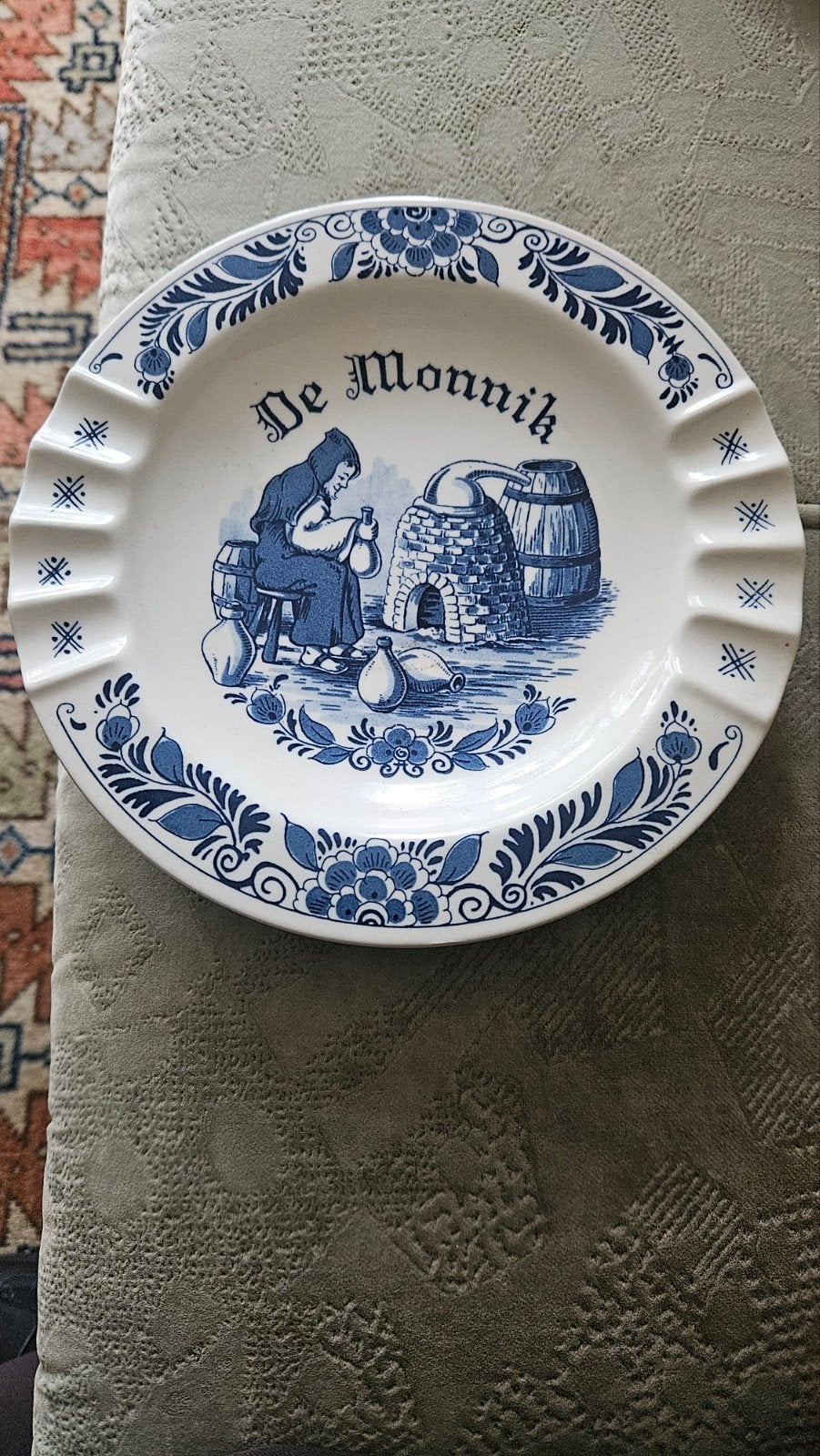 grote vintage delftsblauwe asbak, Antiek en Kunst, Ophalen of Verzenden