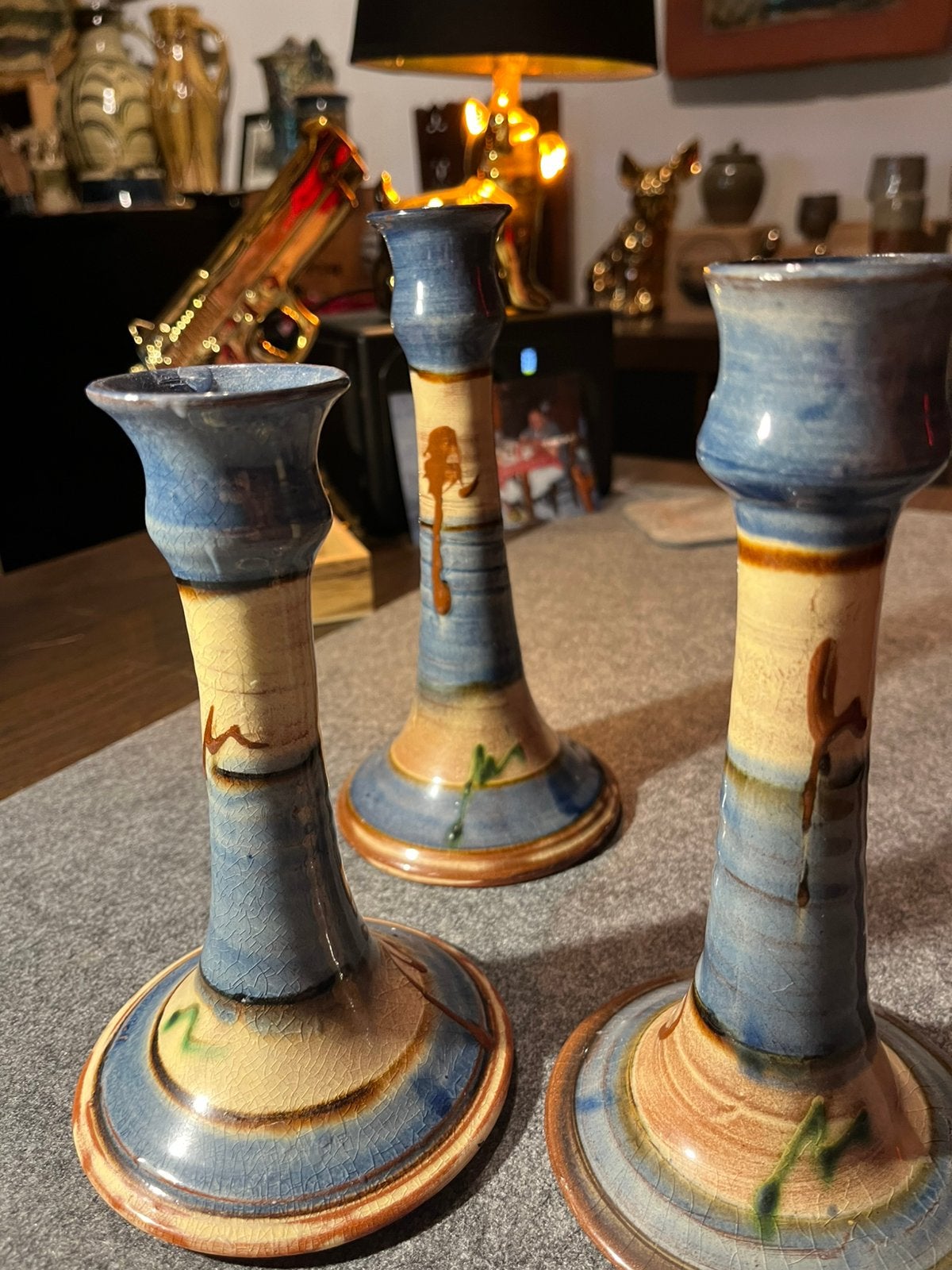 Niek Hoogland Keramiek kandelaars aardewerk set, Ophalen of Verzenden, Keramiek of Aardewerk