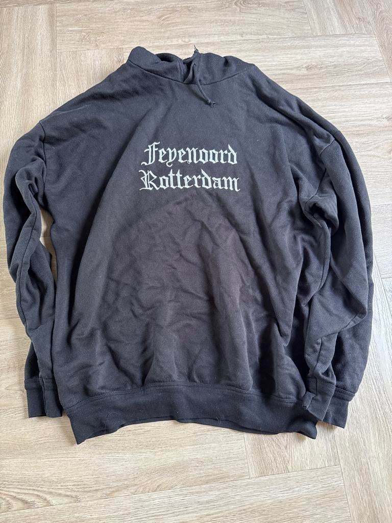 Feyenoord Rotterdam Hoodie - Zwart, Ophalen, Gedragen, Maat 56/58 (XL)