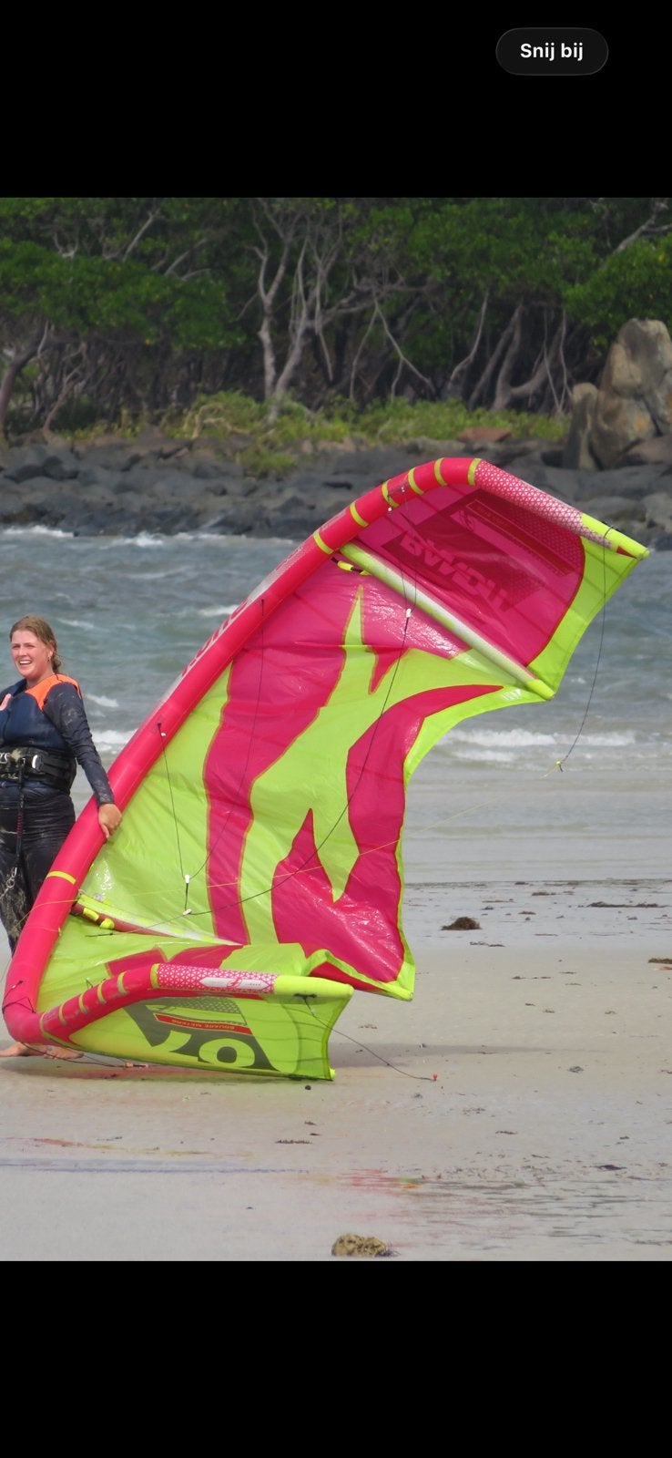 F-one Bandit 7m kite met Lynx bar, Watersport en Boten, Kitesurfen, Gebruikt, Bar, Geen board, Ophalen of Verzenden