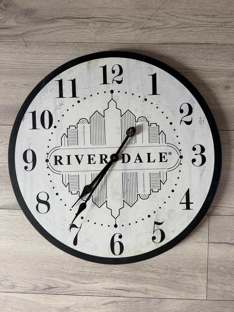 Grote Riverdale wandklok - Industrieel design, Ophalen, Zo goed als nieuw, Wandklok