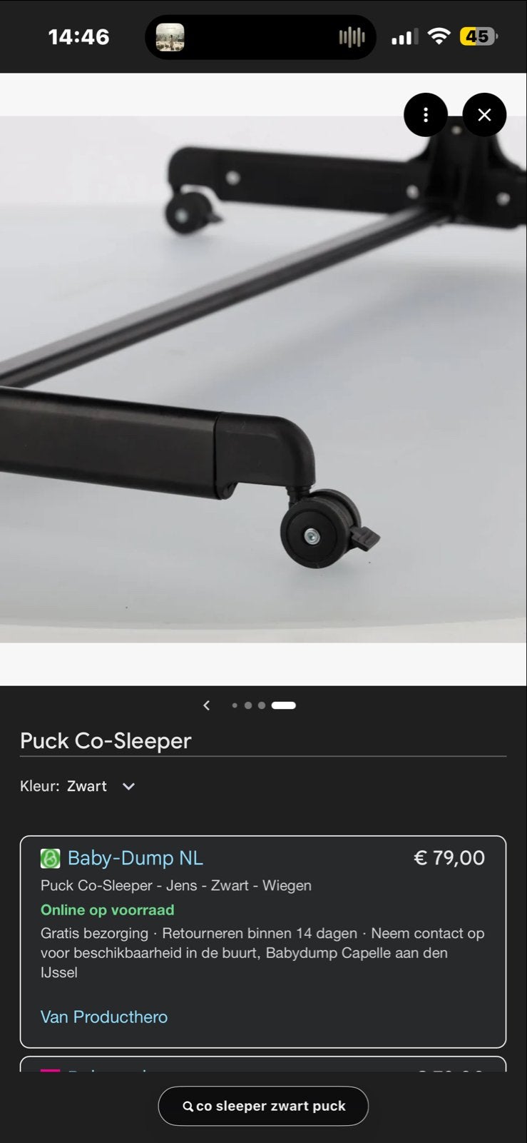 Puck Co-Sleeper - Zo goed als nieuw, Ophalen of Verzenden, Zo goed als nieuw, Wieg