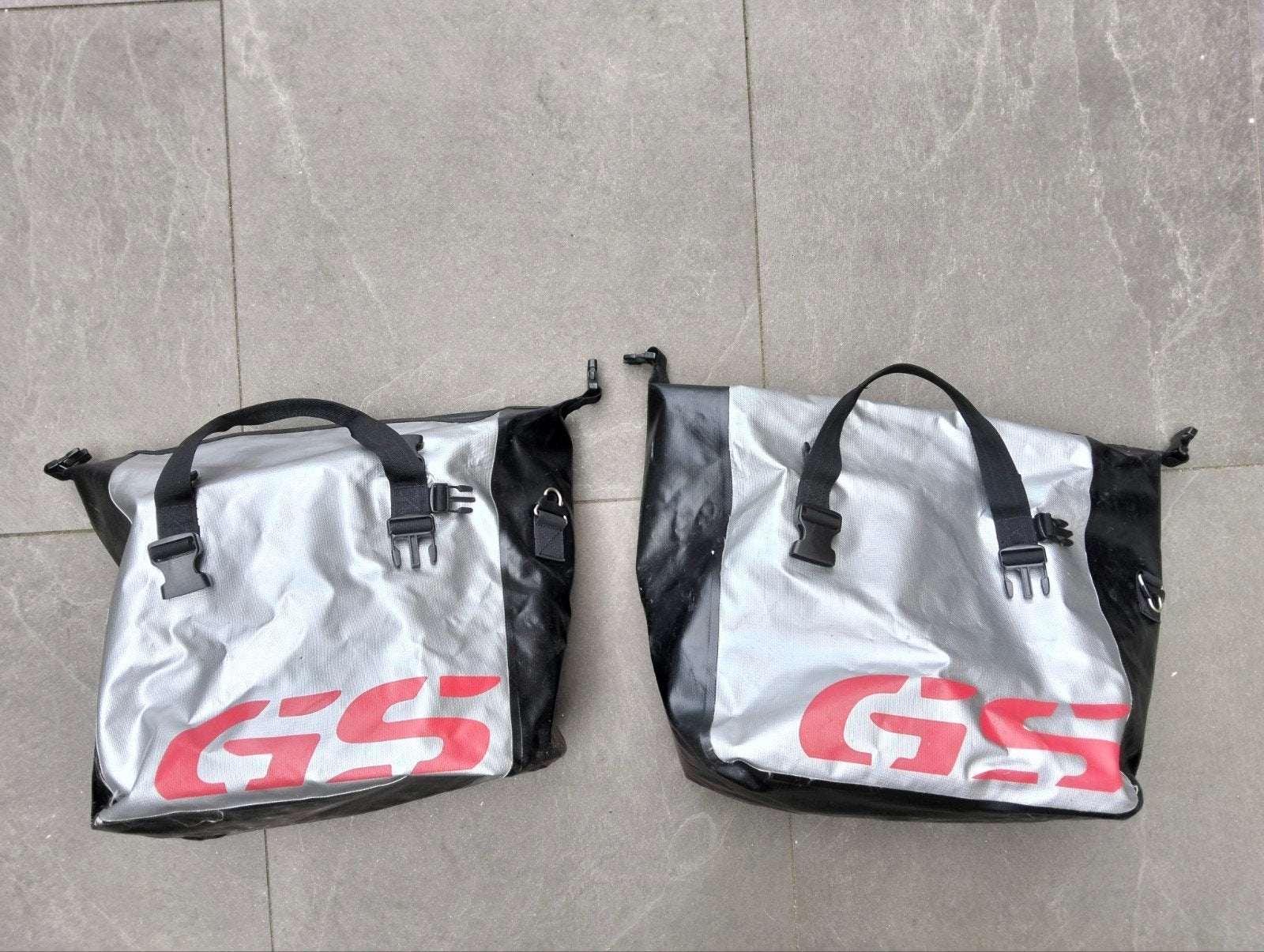 BMW GS Motorfietstassen - Zilver/Zwart, Ophalen, Gebruikt