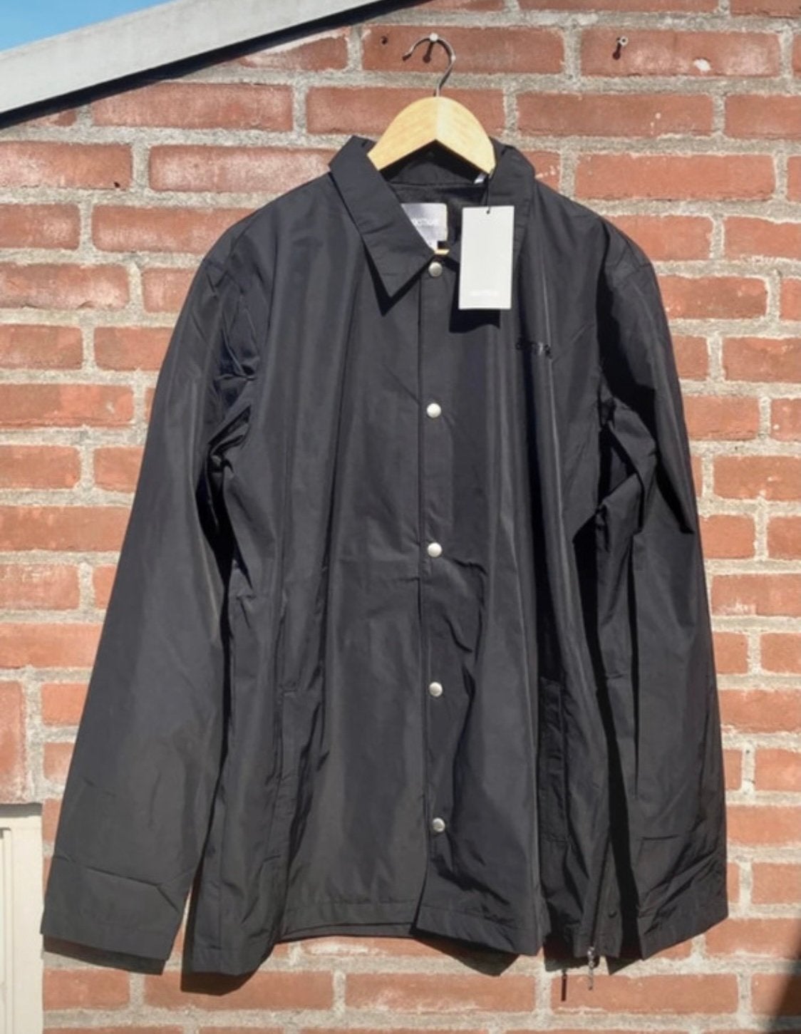 Asics tiger coach rain jacket running outdoor Large new, Verzenden, Nieuw, Maat 52/54 (L), Zwart