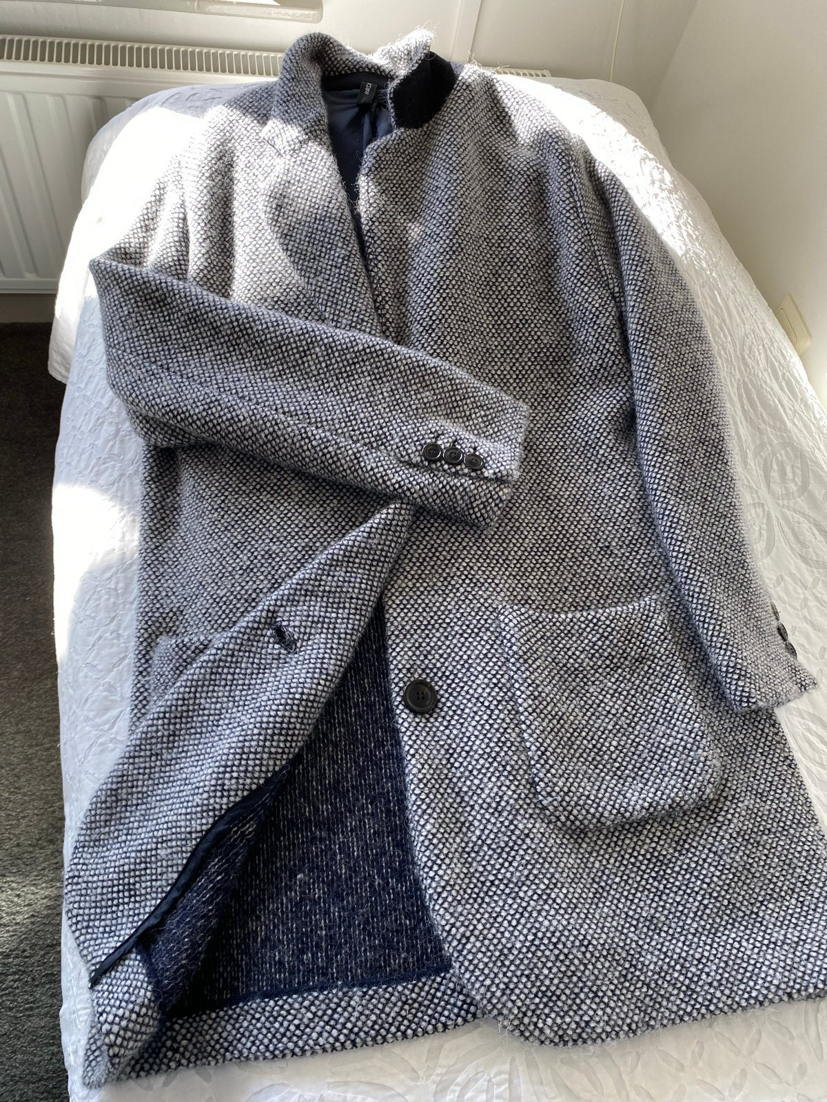 Marc Cain alpaca/wol jas - Maat 38/40 (M), Ophalen of Verzenden, Zo goed als nieuw, Maat 38/40 (M), Blauw