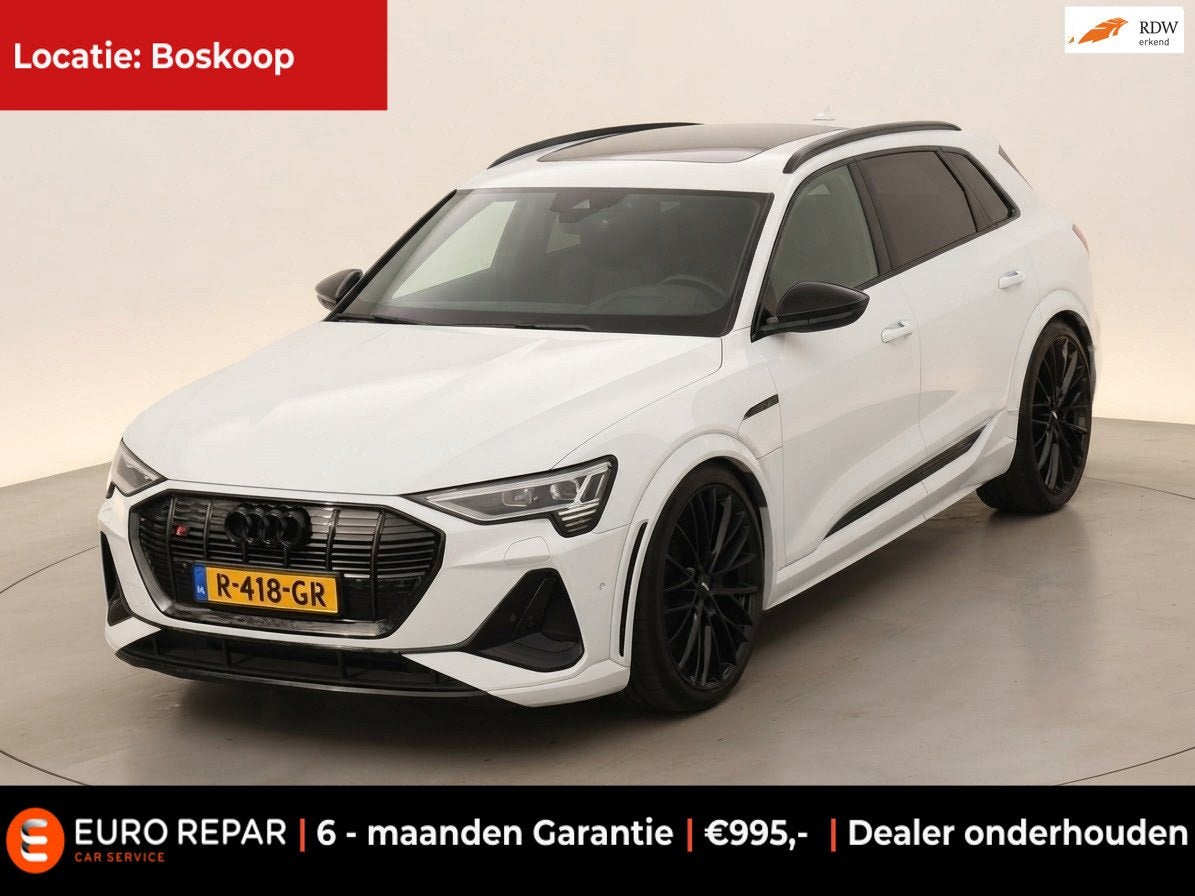 Audi E-tron S quattro 95 kWh PANO-DAK NL-AUTO NAP!, Automaat, Dealer onderhouden, 71 kWh, Leder en Stof