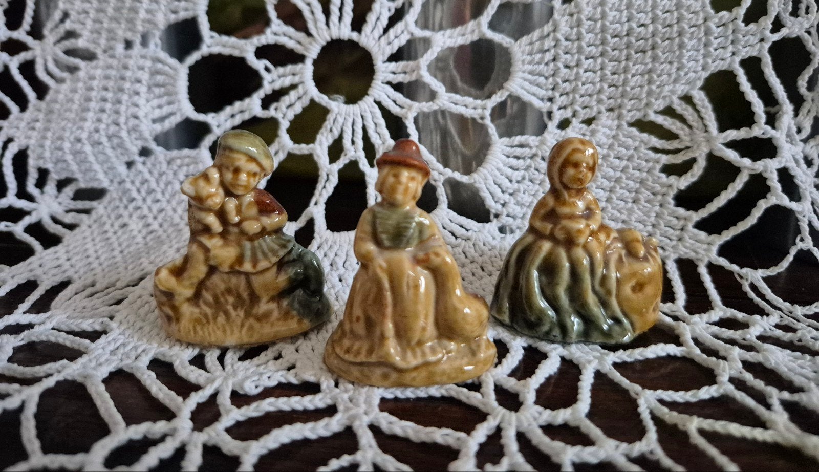Set van 3 vintage Wade England keramiek beeldjes, Ophalen of Verzenden