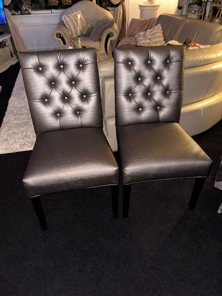 2 Eric Custer stijl stoelen - Elegant en comfortabel, Gebruikt, Twee, Ophalen of Verzenden, Stof