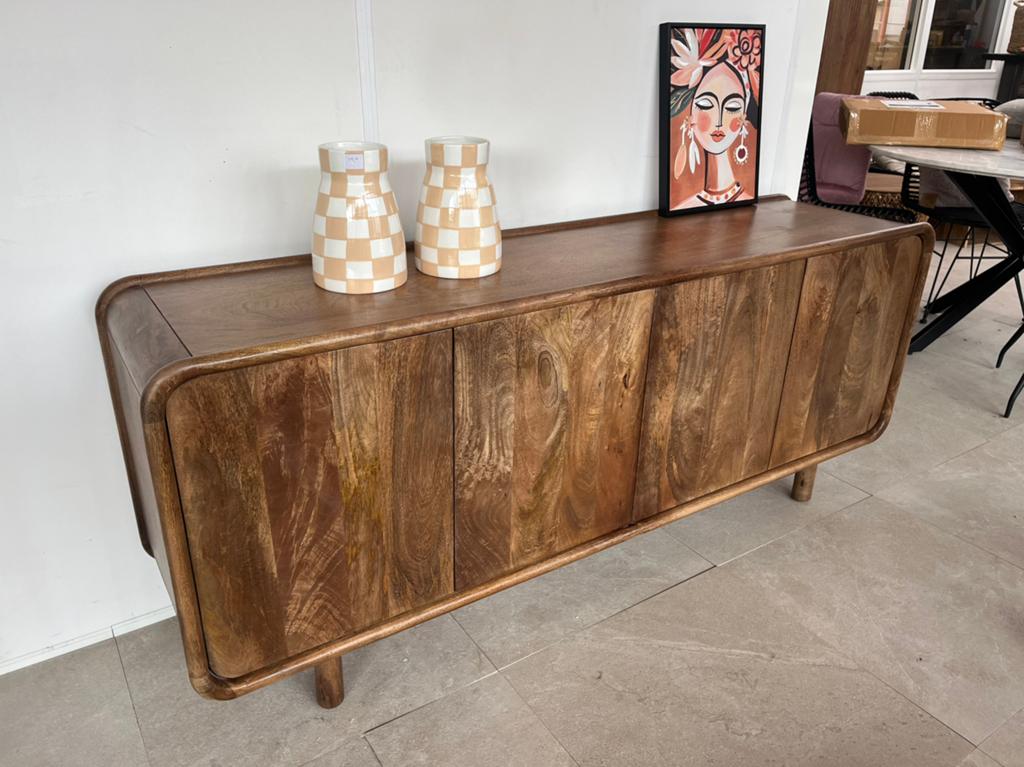 Magazijn Leegverkoop Dressoir retro massief mangohout ACTIE, Nieuw, Ophalen of Verzenden, Info@wkhome.nl, Argonweg 20 Amersfoort