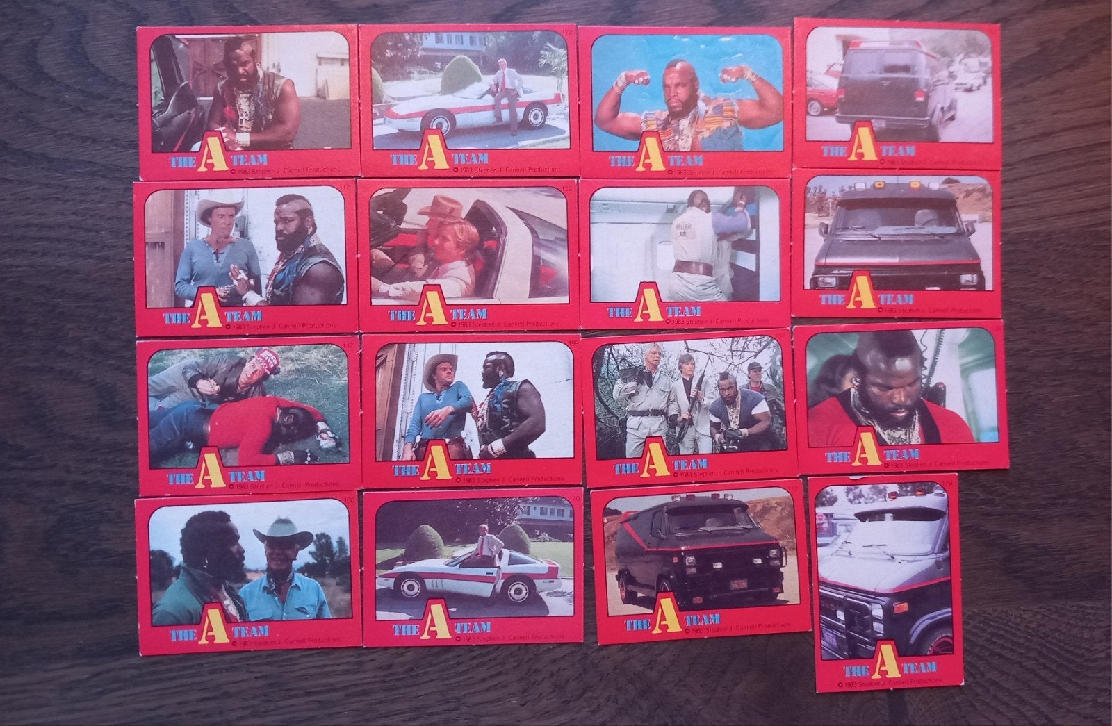 Vintage Monty A-Team plaatjes jaren 80, Ophalen of Verzenden, Gebruikt, Tv, Foto of Kaart