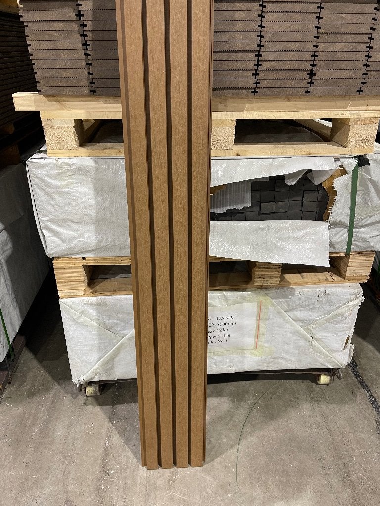Composiet gevelbekleding– 290 cm – Teak, Tuin en Terras, Terrasdelen en Vlonders, Ophalen of Verzenden, Nieuw, Composiet