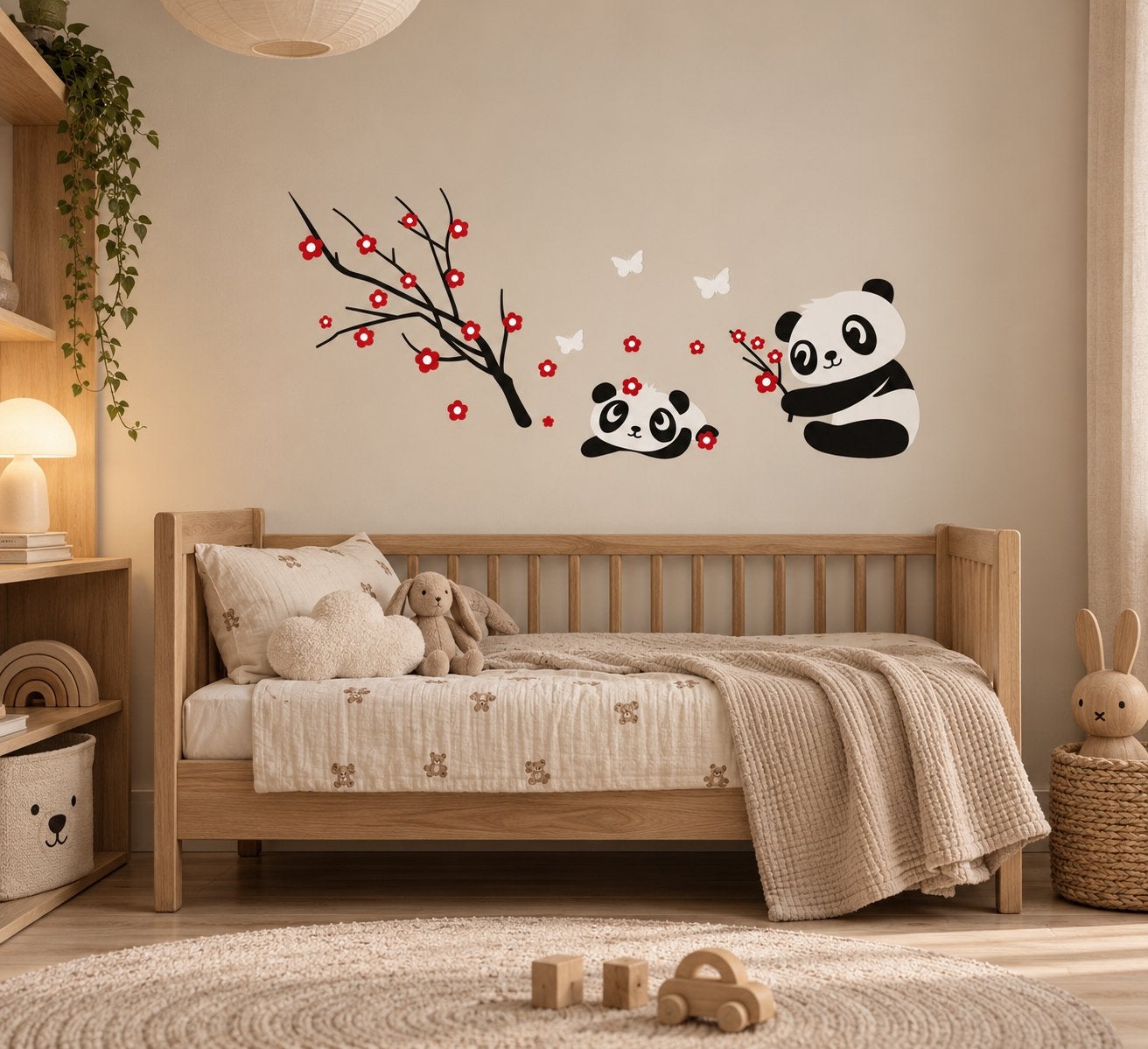 Muursticker Panda Beren - Decoratie voor Kinderkamer, Meerkleurig, Nieuw, Ophalen of Verzenden, Kunststof