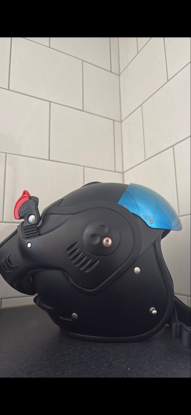 Boxer helm met blauw vizier, Motoren, Overige merken, M, Systeemhelm, Heren