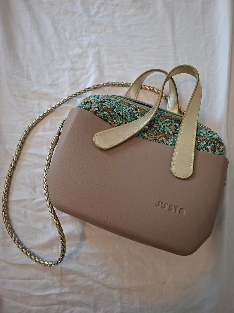 Ju'sto tas zo goed als nieuw, Ophalen of Verzenden, Zo goed als nieuw, Beige, Handtas