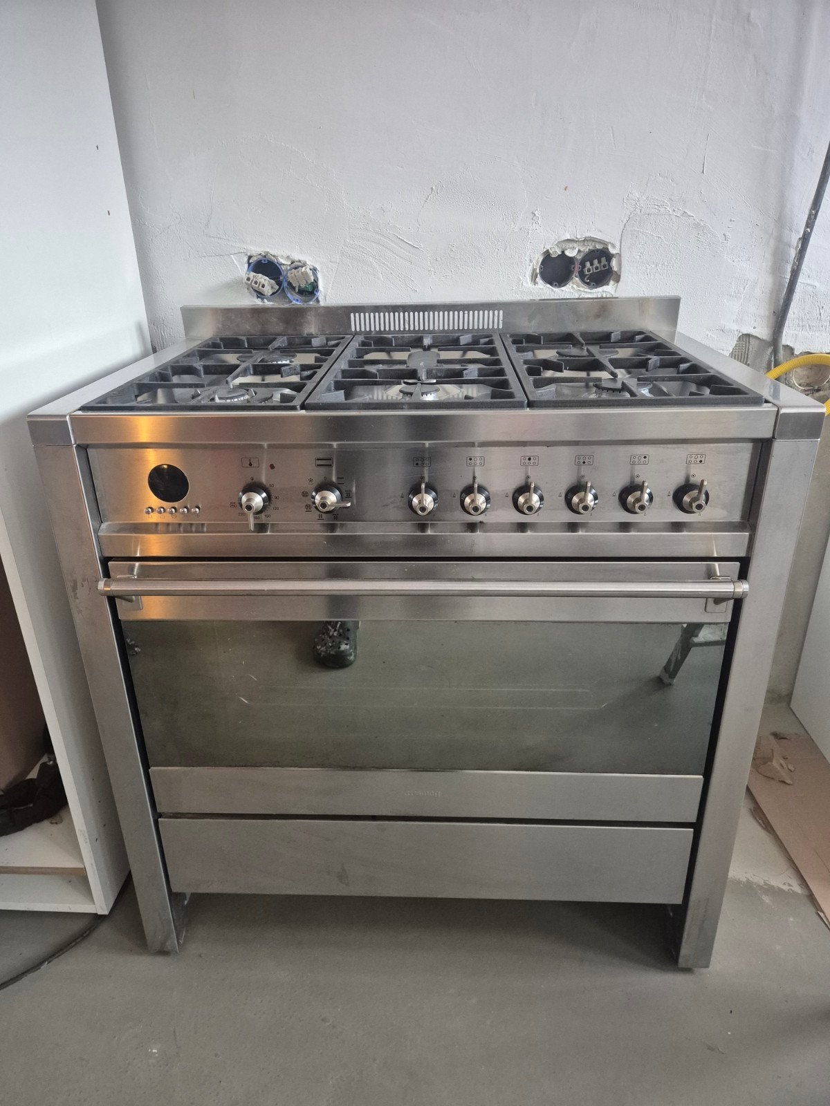 SMEG Fornuis 90cm, Gas Kookplaat en Oven, Witgoed en Apparatuur, Gebruikt, 60 cm of meer, Ophalen of Verzenden, Gas