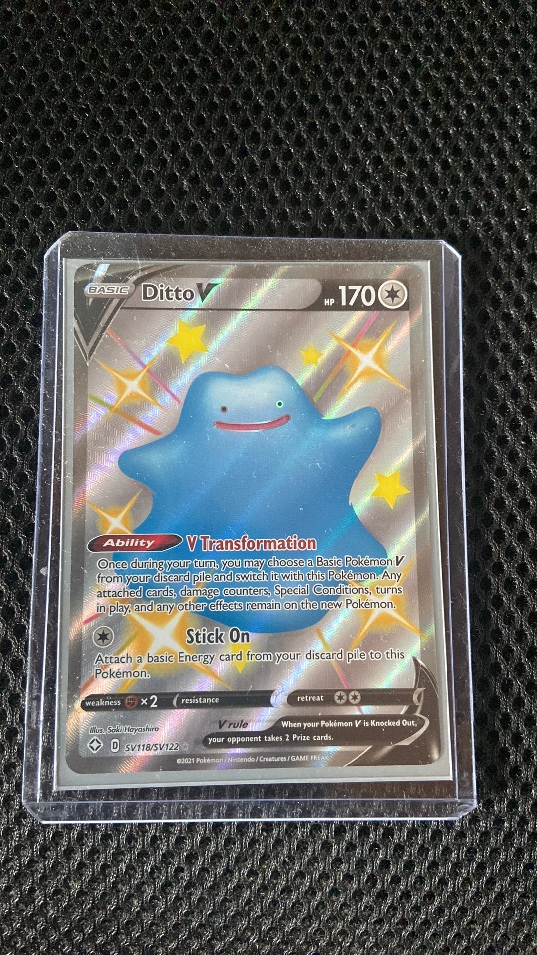Shining Fates Ditto V Full Art Foil Card Rare Sv118/sv122, Ophalen of Verzenden