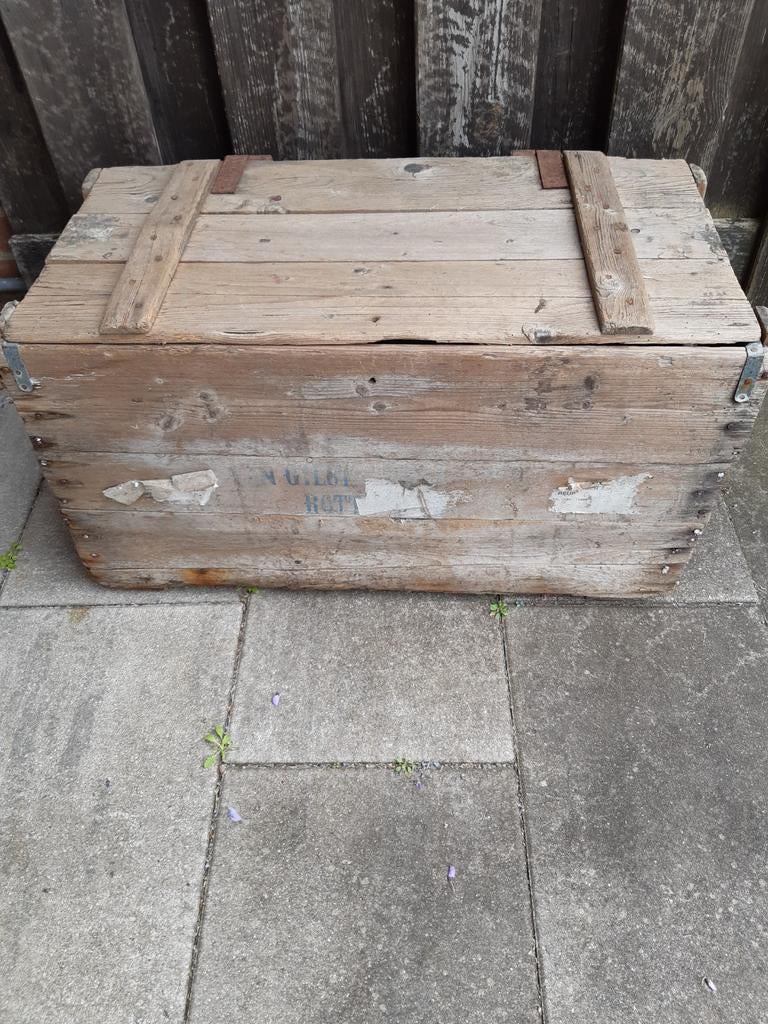 Antieke houten eierkist - Vintage opbergkist, Huis en Inrichting, Ophalen