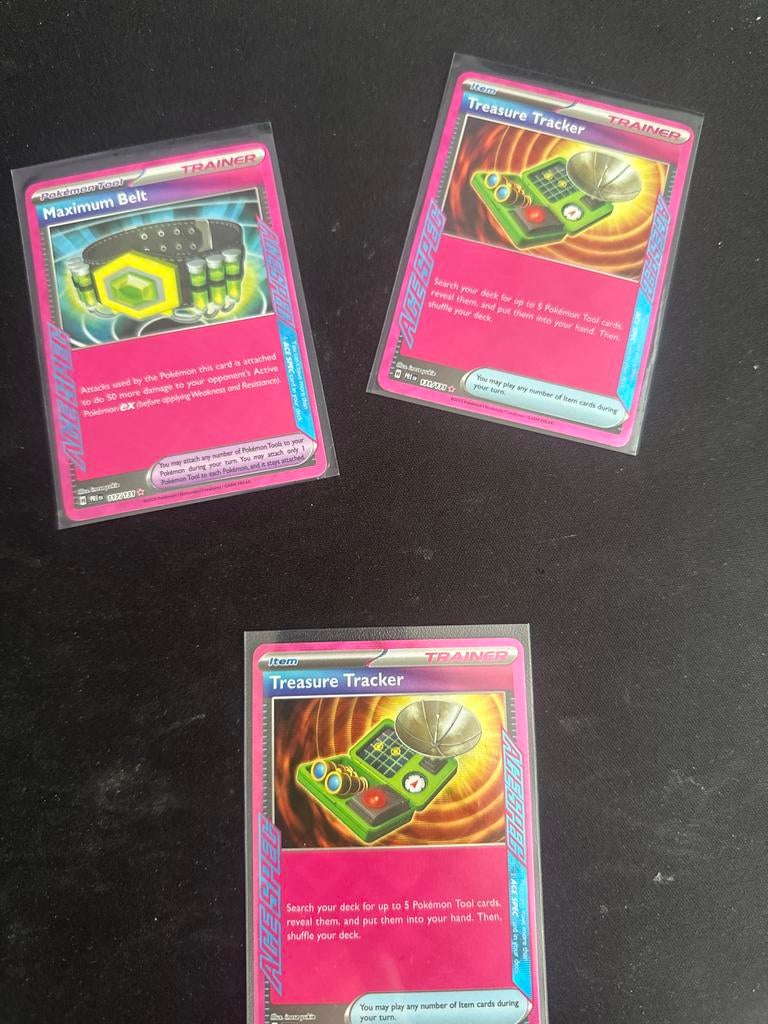 Pokémon TCG ACE SPEC Kaarten: Maximum Belt & Treasure Tracke, Ophalen of Verzenden, Zo goed als nieuw, Meerdere kaarten