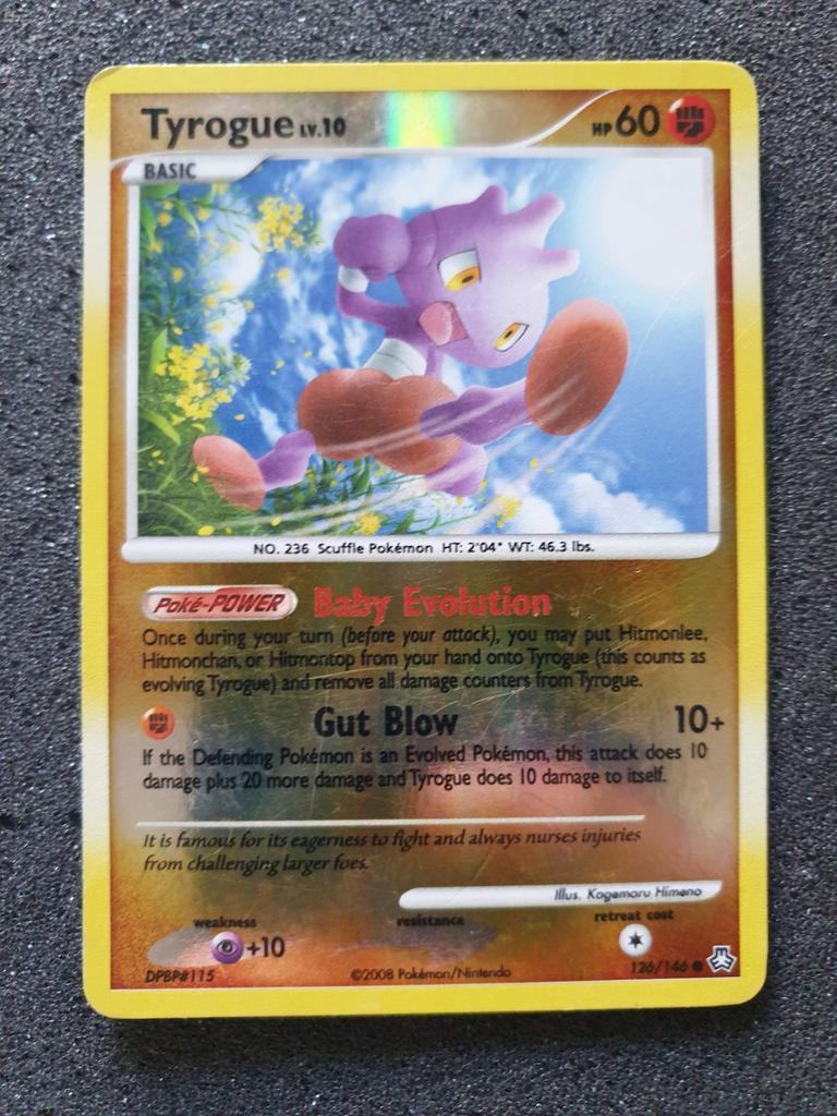 Pokémon kaart Tyrogue Lv.10 Reverse #126 Legends Awakened, Ophalen of Verzenden, Gebruikt, Losse kaart