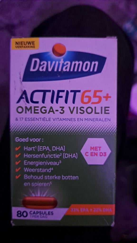 Davitamon Actifit 65+ Omega-3 Visolie - 80 capsules, Ophalen of Verzenden, Nieuw, Overige typen