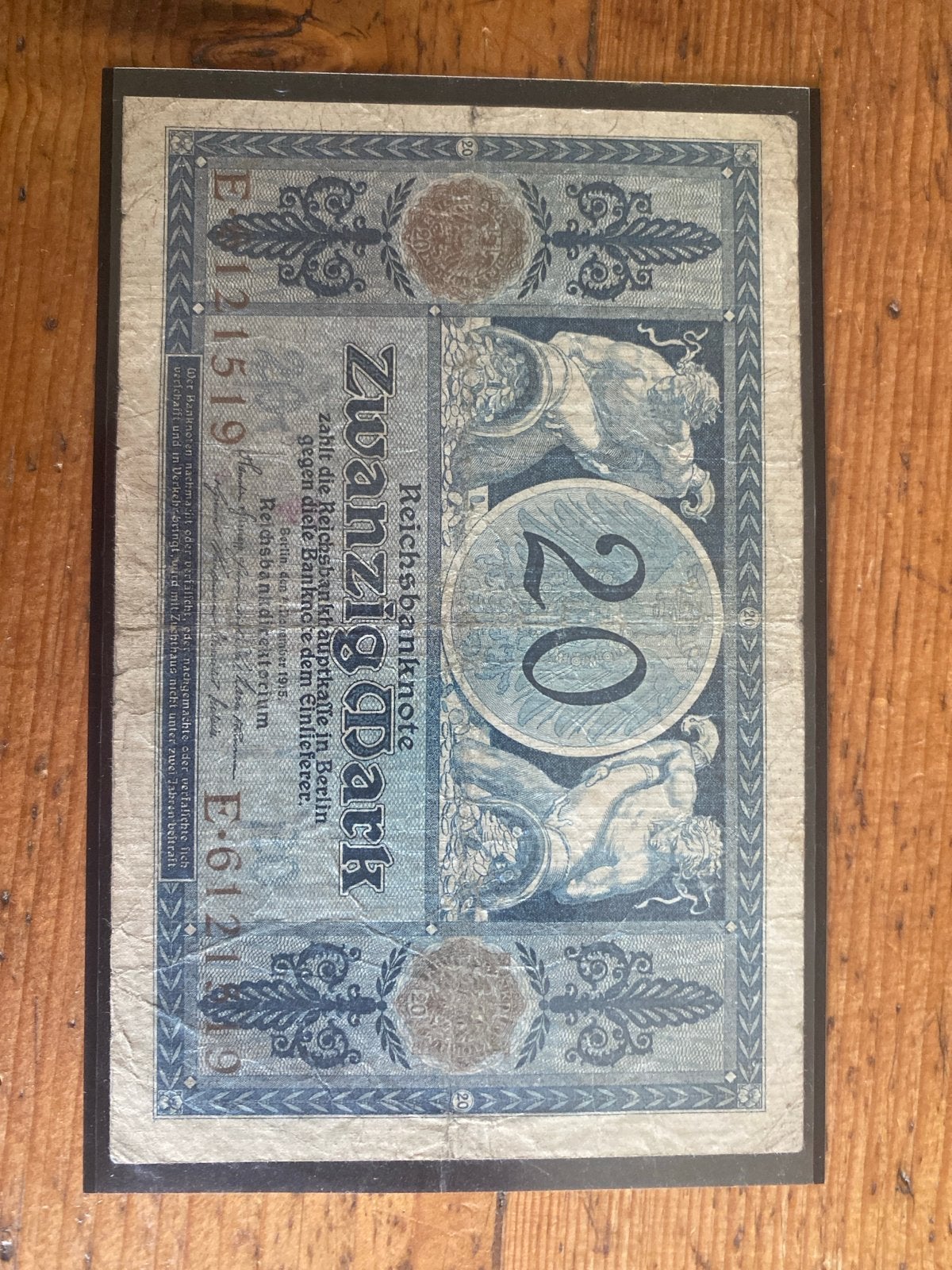 Zeldzame Reichsbanknote 20 Mark uit 1915, Postzegels en Munten, Ophalen of Verzenden, Duitsland, Los biljet