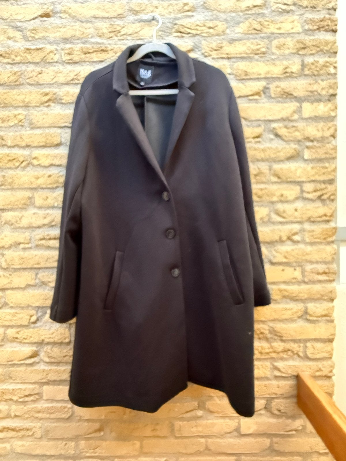 MS Mode Zwarte Jas Maat 48, Ophalen of Verzenden, Gedragen, Maat 46/48 (XL) of groter, Zwart