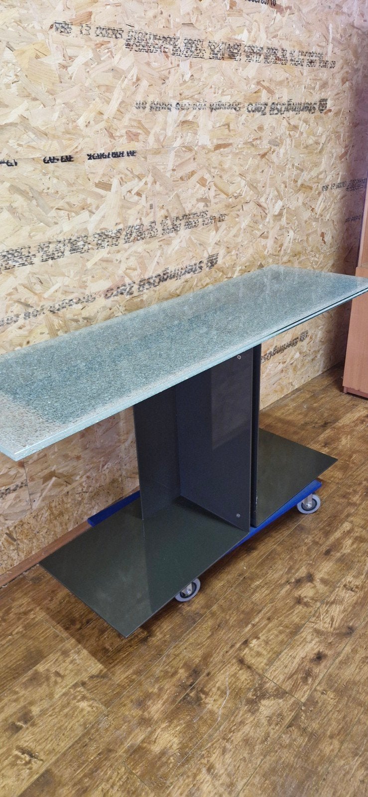 Tafel met cracked glas Tonelli design Fragments, Huis en Inrichting, Ophalen, 50 tot 100 cm, 50 tot 100 cm, Glas