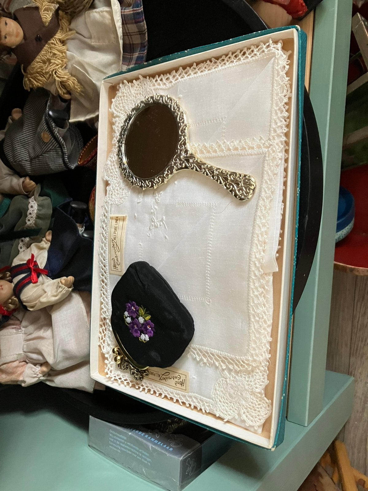 Doos antieke zwitserse zakdoekjes, Ophalen of Verzenden