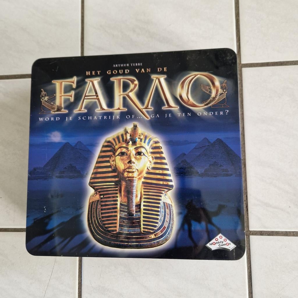 Het Goud van de Farao Bordspel - Compleet in Blikken Doos, Drie of vier spelers, Ophalen of Verzenden, Zo goed als nieuw, Montis Games