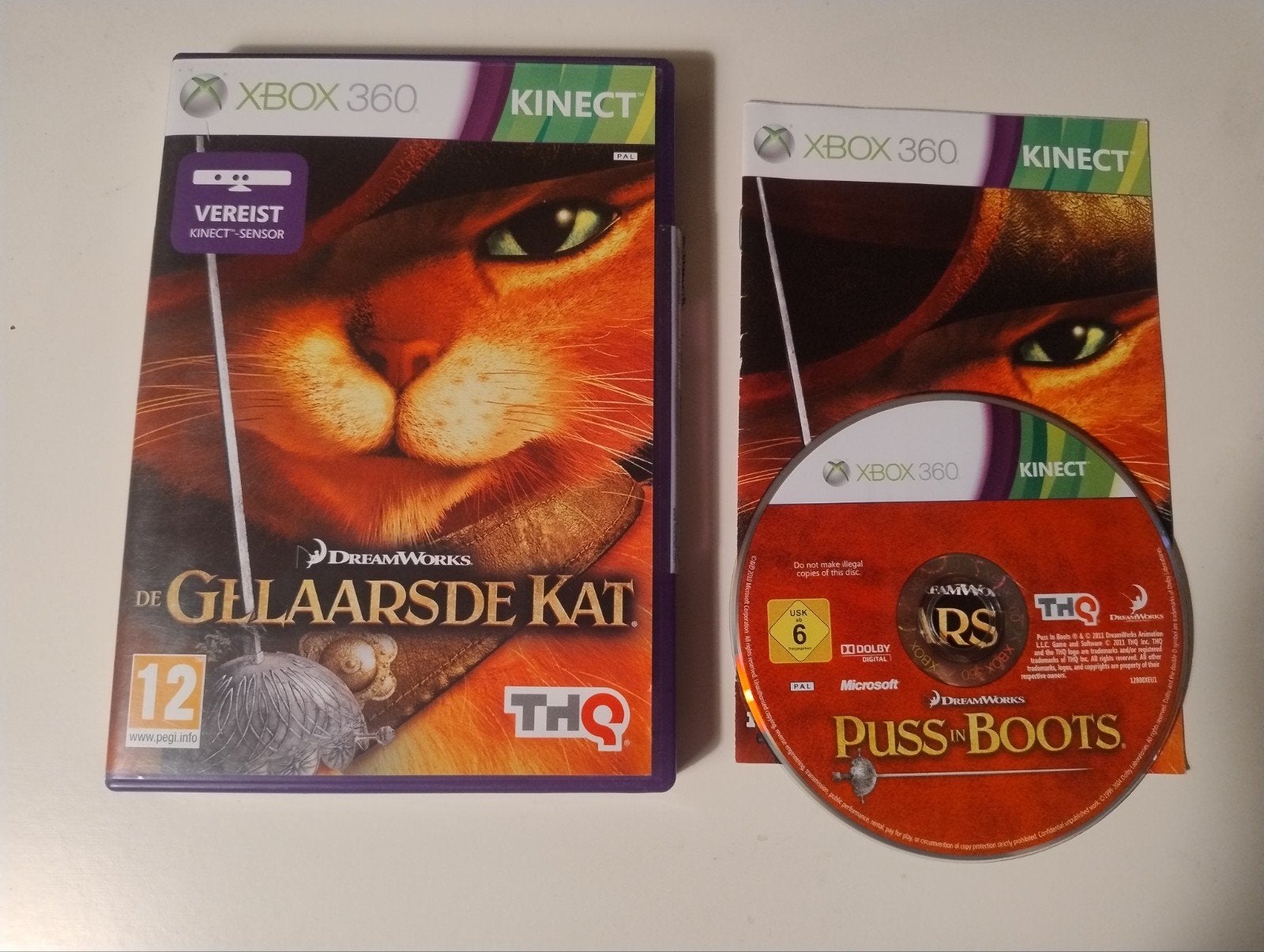 De Gelaarsde Kat - Kinect Xbox 360, Avontuur en Actie, 1 speler, Ophalen of Verzenden, Zo goed als nieuw