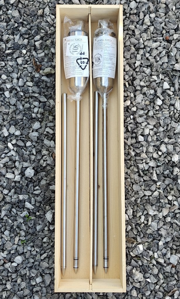 2x design RVS tuinfakkels - 115cm, Ophalen of Verzenden, Nieuw