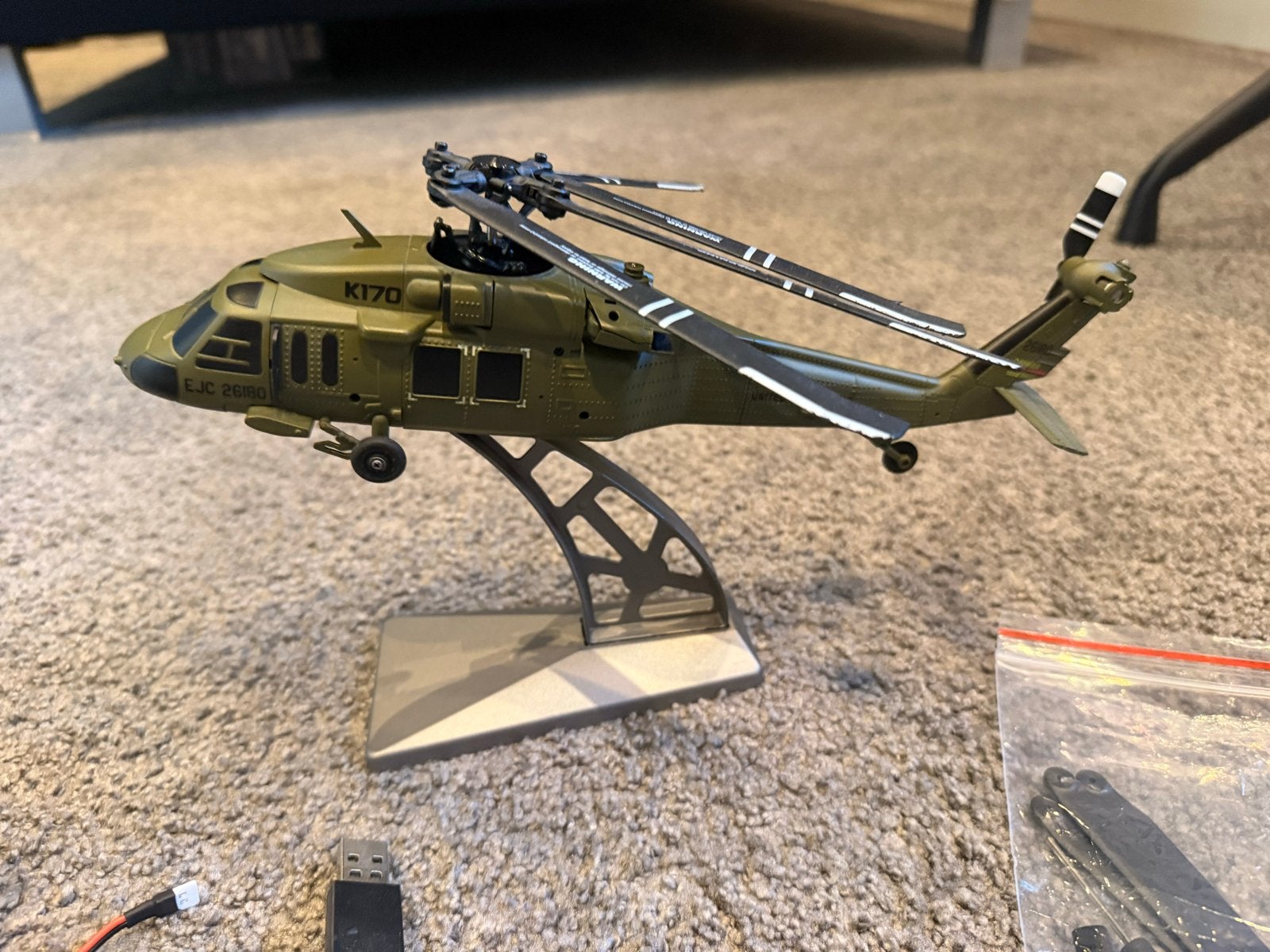 RC WLtoys K170 UH-60L Black Hawk Helikopter, Elektro, RTF (Ready to Fly), Helikopter, Ophalen of Verzenden