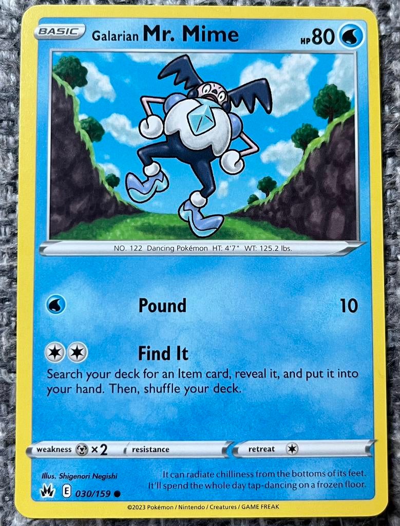 Pokémonkaart van Mr. Mime (122) • Crown Zenith (030/159), Verzenden, Nieuw, Losse kaart