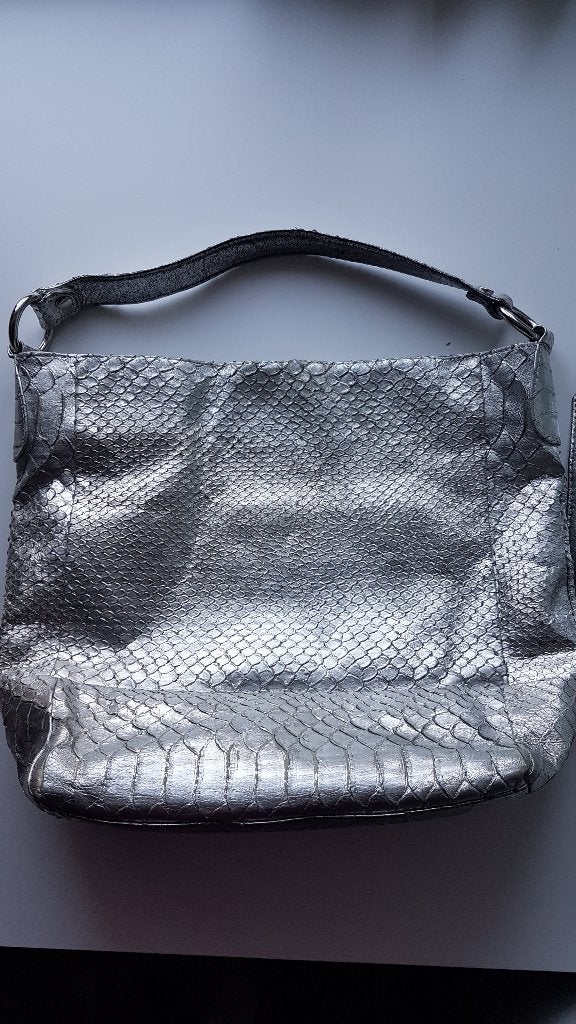 Zilverkleurige damestas, Ophalen of Verzenden, Zo goed als nieuw, Overige kleuren, Handtas