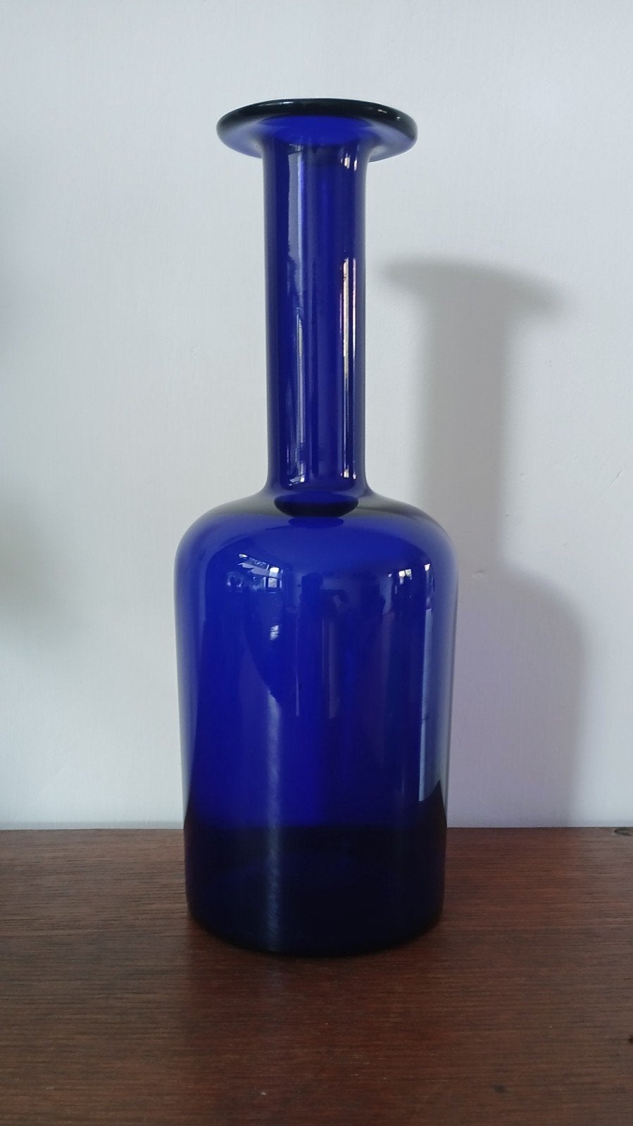 Kobaltblauwe glazen vintage vaas van Holmegaard, Antiek en Kunst, Ophalen of Verzenden