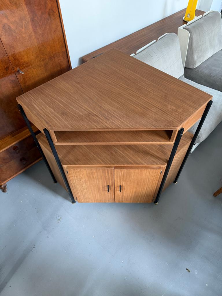 Midcentury Simpla-lux hoekkast, vintage tv-kast, Ophalen, Gebruikt, 100 tot 150 cm, Simpla-Lux
