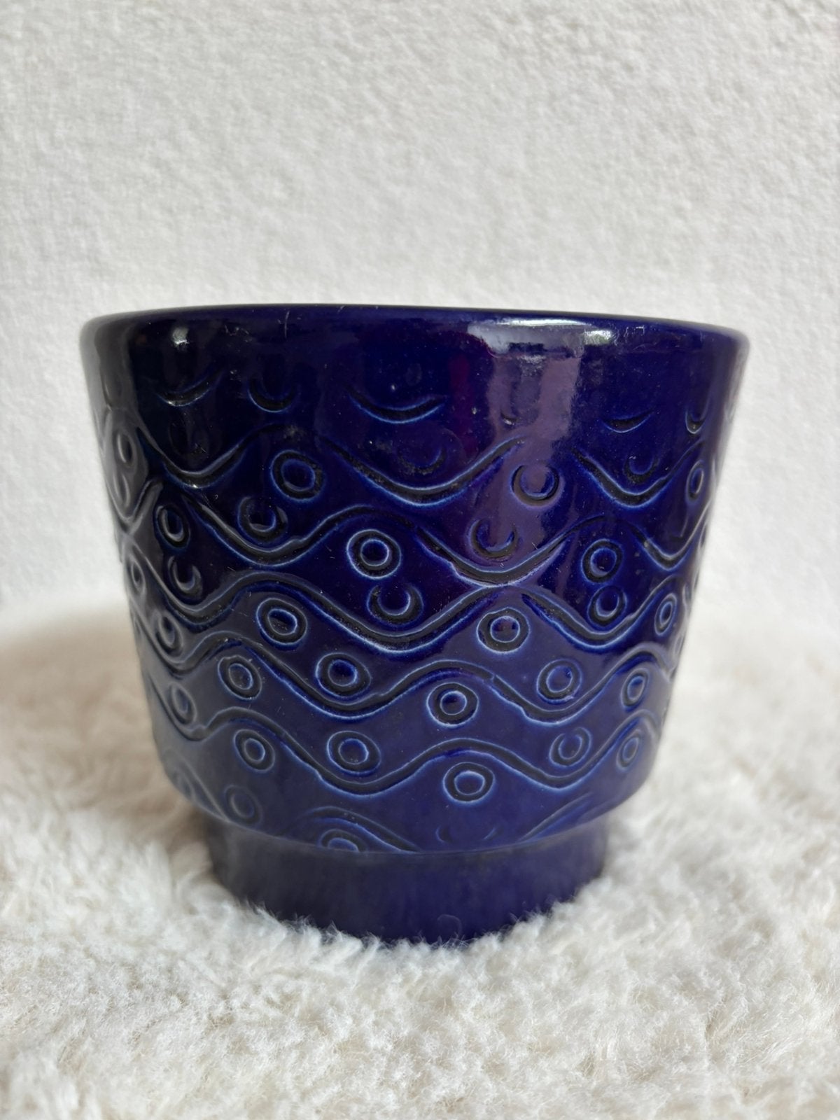 Retro bloempot Gohr Keramik West-Germany 11x12 cm, Tuin en Terras, Rond, Ophalen of Verzenden, Zo goed als nieuw, Aardewerk